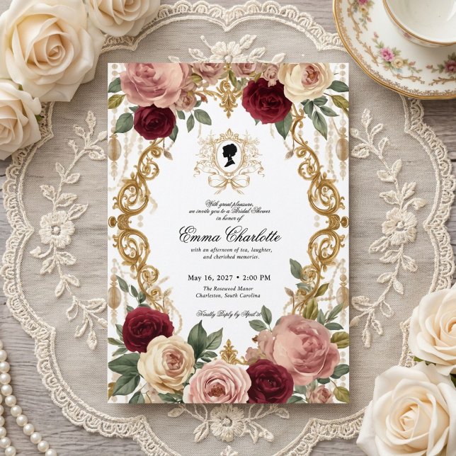 Invitation La mariée de la saison Regency Bridal Shower (Créateur téléchargé)