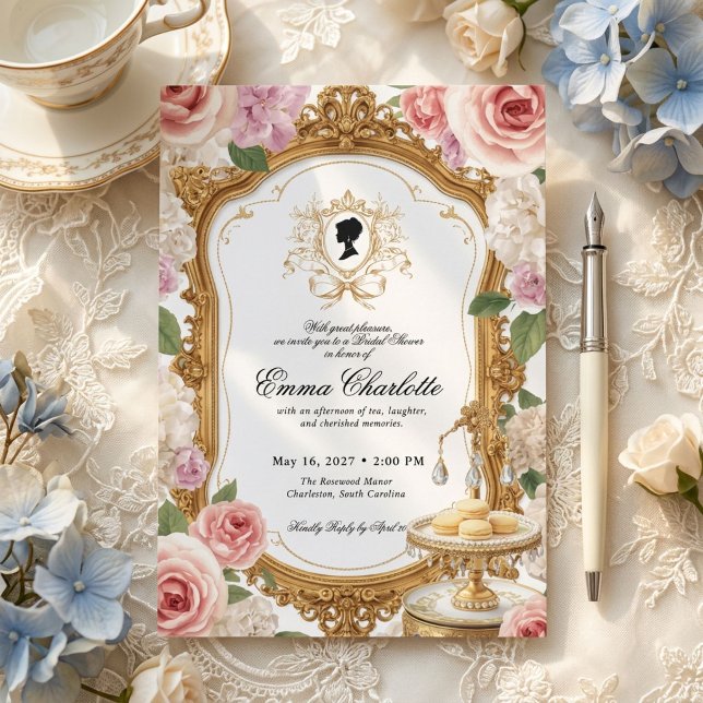 Invitation La mariée de la saison Regency Bridal Shower (Créateur téléchargé)