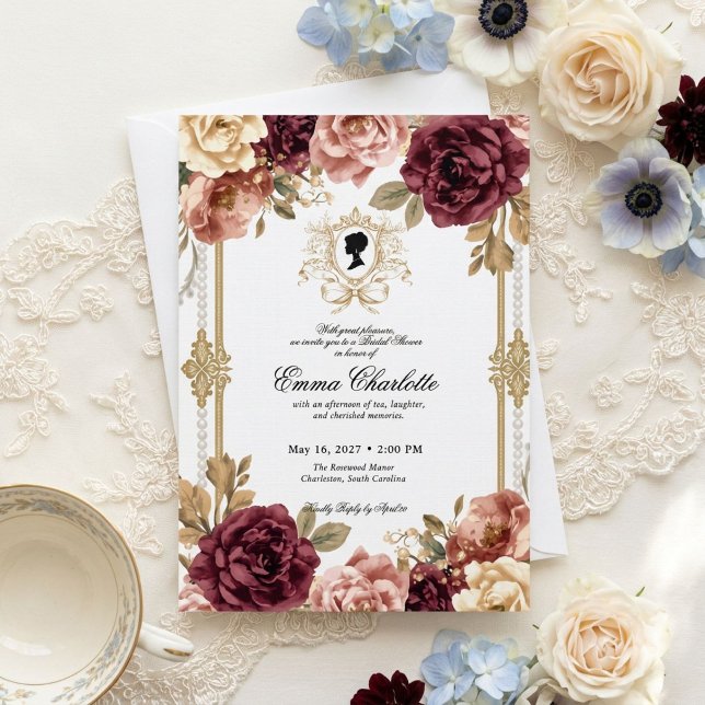 Invitation La mariée de la saison Regency Bridal Shower (Créateur téléchargé)