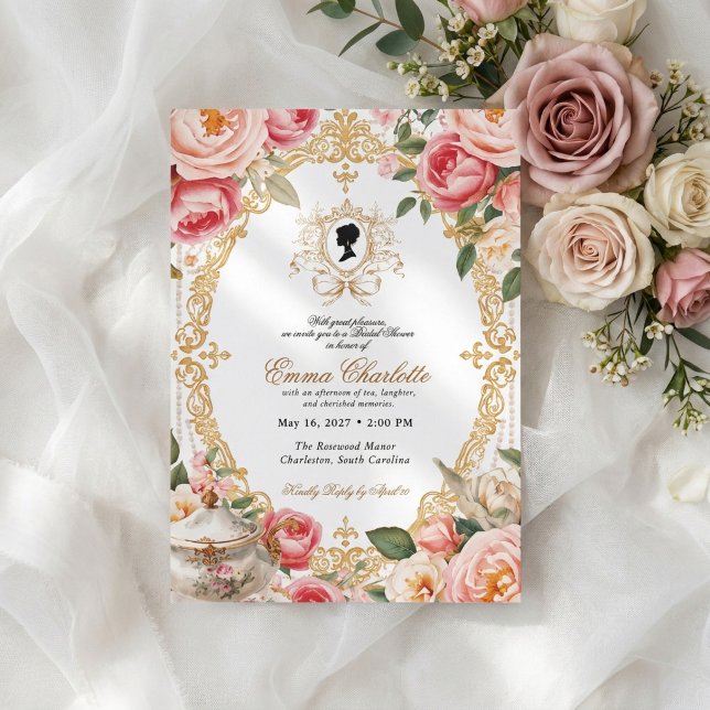 Invitation La mariée de la saison Regency Bridal Shower (Créateur téléchargé)