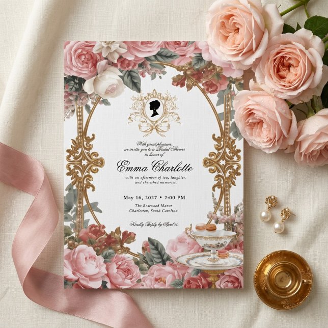 Invitation La mariée de la saison Regency Bridal Shower (Créateur téléchargé)