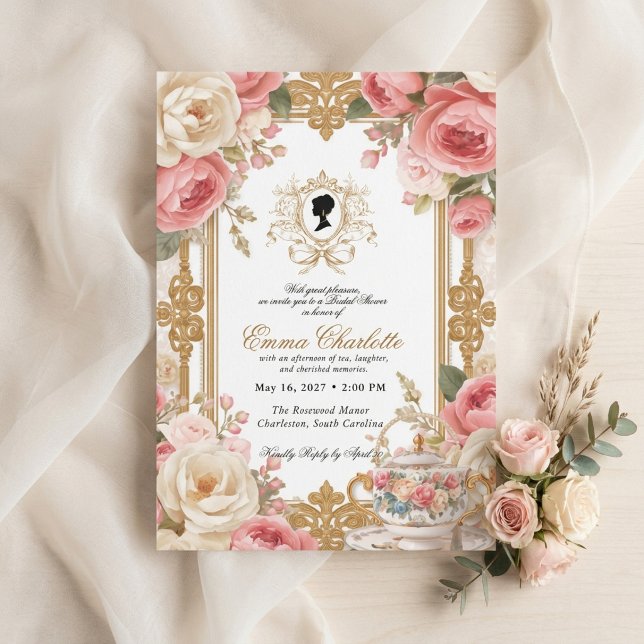 Invitation La mariée de la saison Regency Bridal Shower (Créateur téléchargé)