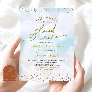 Invitation La Mariée Est Sur Cloud Neuf Fête des mariées