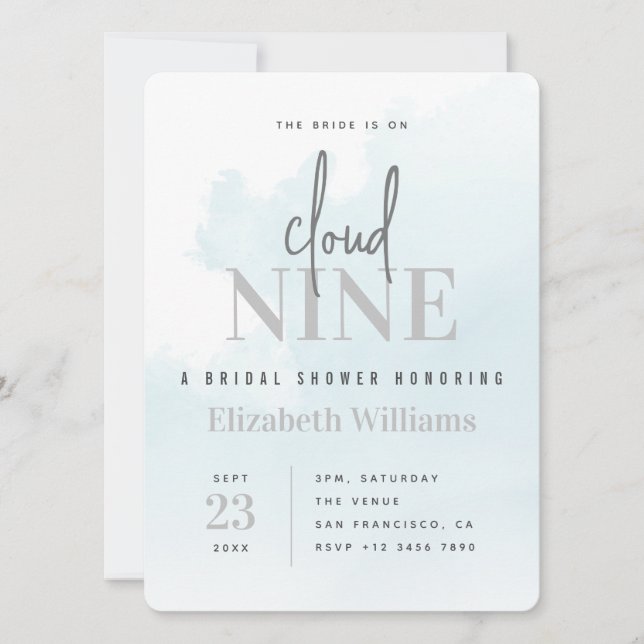 Invitation La mariée est sur Cloud Neuf Fête des mariées mode (Devant)