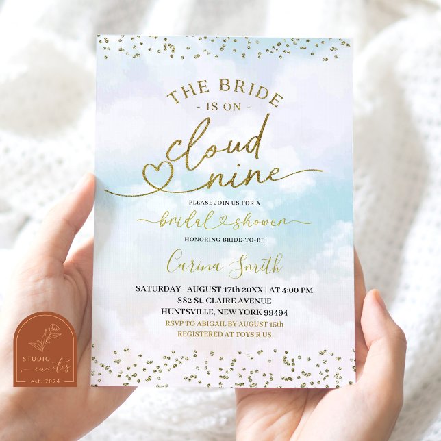 Invitation La mariée est sur un nuage Bridal Shower (Créateur téléchargé)