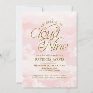 Invitation La mariée est sur un nuage rose or Fête de mariage