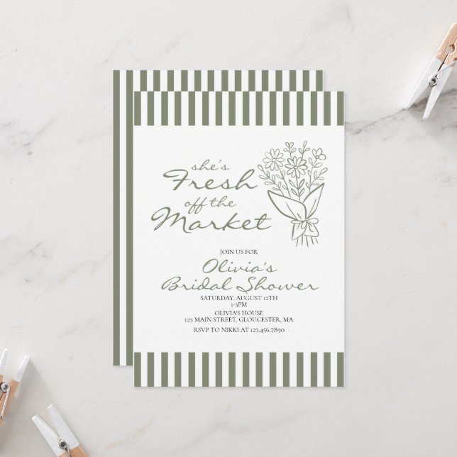 Invitation La mariée fraîchement débarquée du marché (Devant/Arrière en situation)