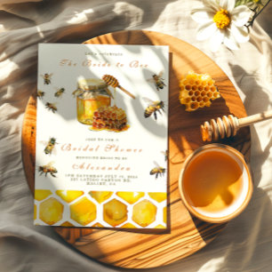 Invitation La mariée sous la douche en nid d'abeille