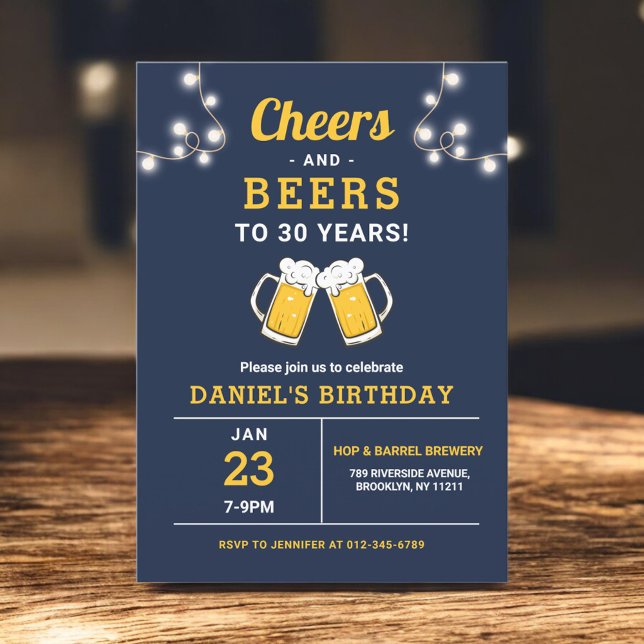 Invitation La Marine Bleue Soirée Et Bières Anniversaire (Créateur téléchargé)