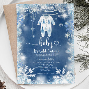 Invitation La Marine Neige Son Baby shower Froid À L'Extérieu