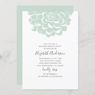 Invitation La menthe est succulente. Bachelorette moderne cac
