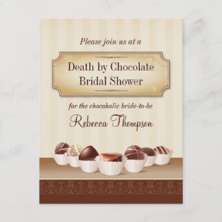 Invitation La mort par la Fête de la mariée de chocolat