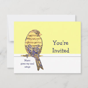 Invitation La musique donne à mon âme des ailes Bird Party