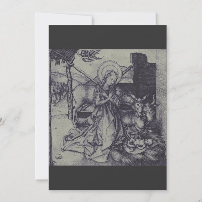 Invitation La Nativité de Noël Stark Ink Art (Devant)