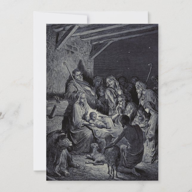 Invitation La Nativité par Gustave Doré Encre victorienne de  (Devant)