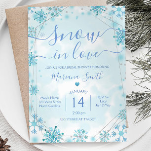 Invitation La neige bleue d'hiver en amour Fête des mariées d