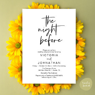 Invitation La Nuit Avant, Dîner de Répétition de Mariage