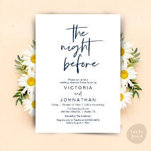 Invitation La Nuit Avant, Dîner de Répétition de Mariage