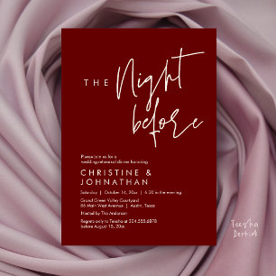 Invitation La Nuit Avant, Dîner de Répétition de Mariage Casu