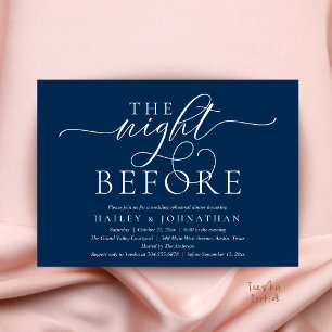 Invitation La Nuit Avant, Dîner de Répétition de Mariage Élég