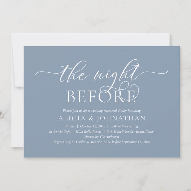 Invitation La Nuit Avant, Dîner de Répétition de Mariage Mode (Devant)