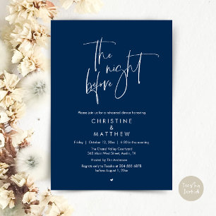 Invitation La Nuit Avant, Dîner de Répétition de Mariage Mode