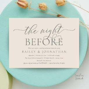 Invitation La Nuit Avant, Dîner de Répétition de Mariage Mode
