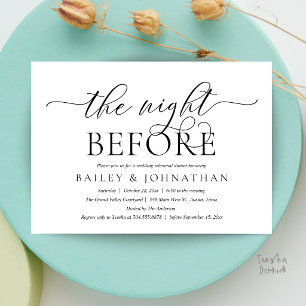 Invitation La Nuit Avant, Dîner de Répétition de Mariage Mode