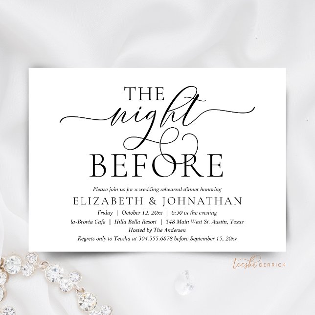 Invitation La Nuit Avant, Dîner de Répétition de Mariage Mode (The Night Before, Modern Wedding Rehearsal Dinner Invitation card, digital download)