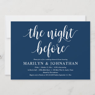 Invitation La Nuit Avant, Dîner de Répétition de Mariage Mode