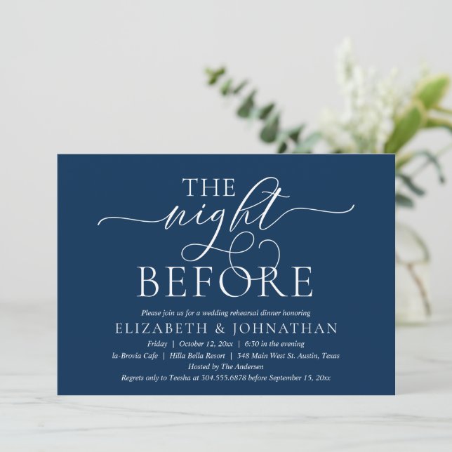Invitation La Nuit Avant, Dîner de Répétition de Mariage Mode (Debout devant)