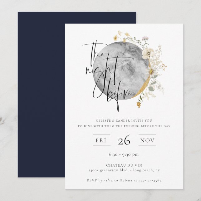 Invitation La Nuit Avant La Lune Dorée (Devant / Derrière)
