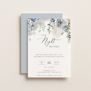 Invitation La Nuit Avant Le Bleu Dusty Floral
