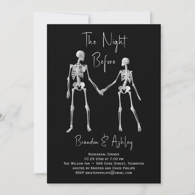 Invitation La Nuit Avant Le Dîner De La Répétition (Devant)