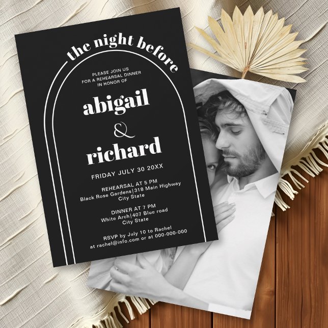 Invitation La nuit avant le dîner de la répétition du mariage (Créateur téléchargé)