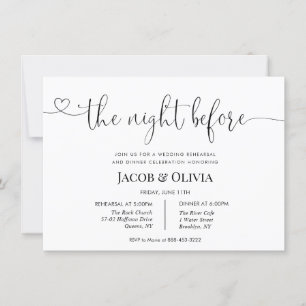Invitation La Nuit Avant Le Dîner De La Répétition Mariage