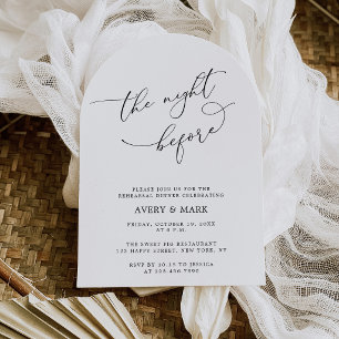 Invitation La Nuit Avant le Dîner de Répétition de Mariage à