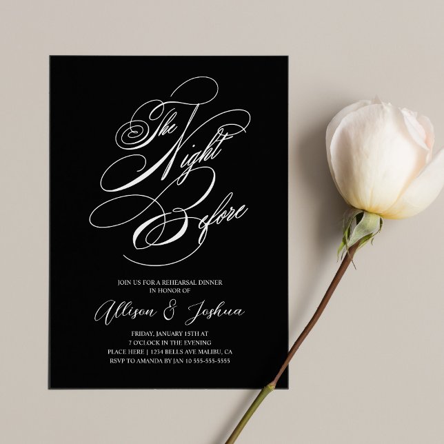 Invitation La Nuit Avant le Dîner de Répétition de Mariage Él (Créateur téléchargé)