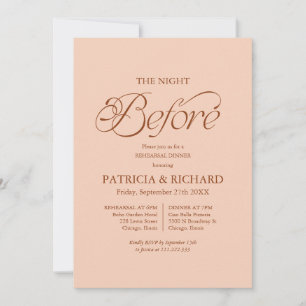 Invitation La Nuit Avant le Dîner de Répétition de Mariage Pê