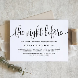 Invitation La Nuit Avant Le Dîner De Répétition De Script Noi
