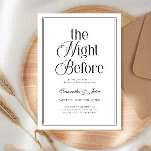 Invitation La Nuit Avant le Dîner de Répétition Élégant Moder