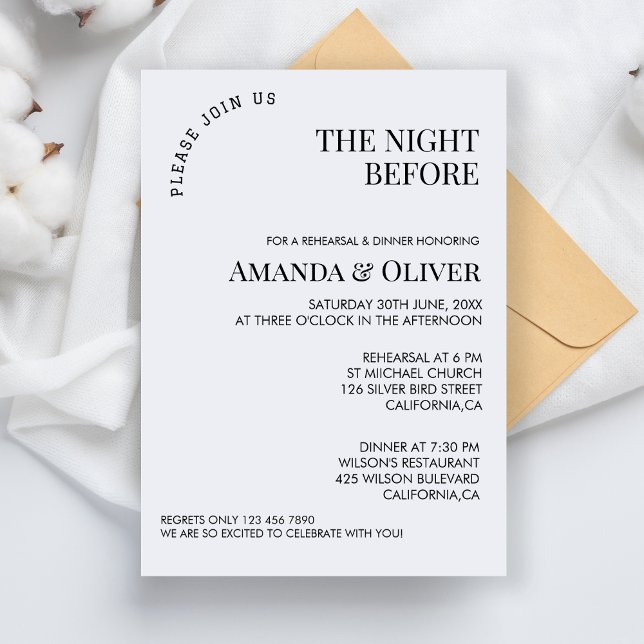 Invitation La Nuit Avant Le Dîner De Répétition Mariage D'Acc (Créateur téléchargé)