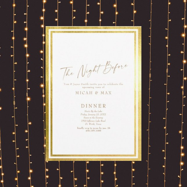 Invitation La Nuit Avant Le Dîner De Répétition Mariage D'Or (Créateur téléchargé)