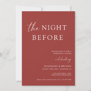 Invitation La Nuit Avant Le Dîner De Répétition Mariage Invit