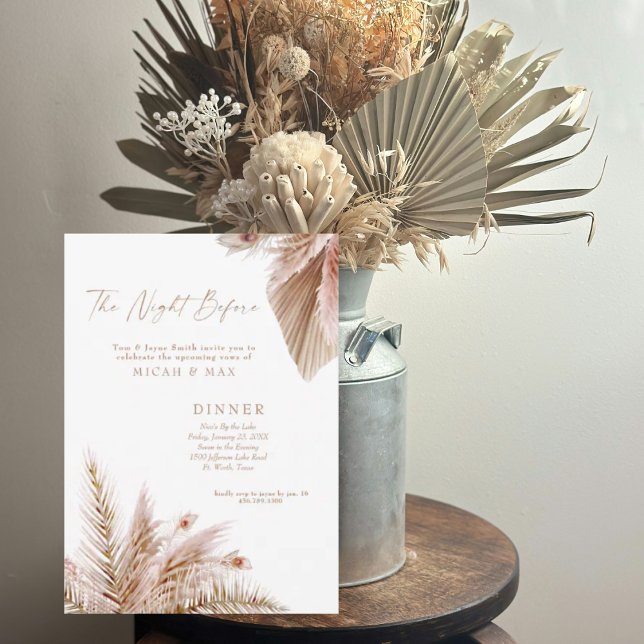 Invitation La Nuit Avant Le Dîner De Répétition Mariage Pampa (Créateur téléchargé)