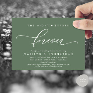 Invitation La Nuit Avant Le Dîner De Répétition Romantique