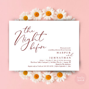 Invitation La Nuit Avant Le Dîner De Répétition Romantique De