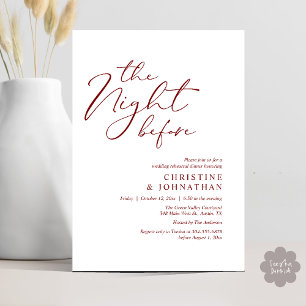 Invitation La Nuit Avant Le Dîner De Répétition Romantique De