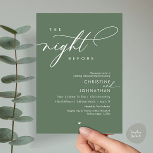 Invitation La Nuit Avant Le Dîner De Répétition Romantique De