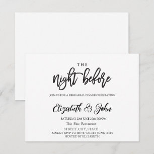 Invitation La Nuit Avant le Dîner de Répétition Simple  
